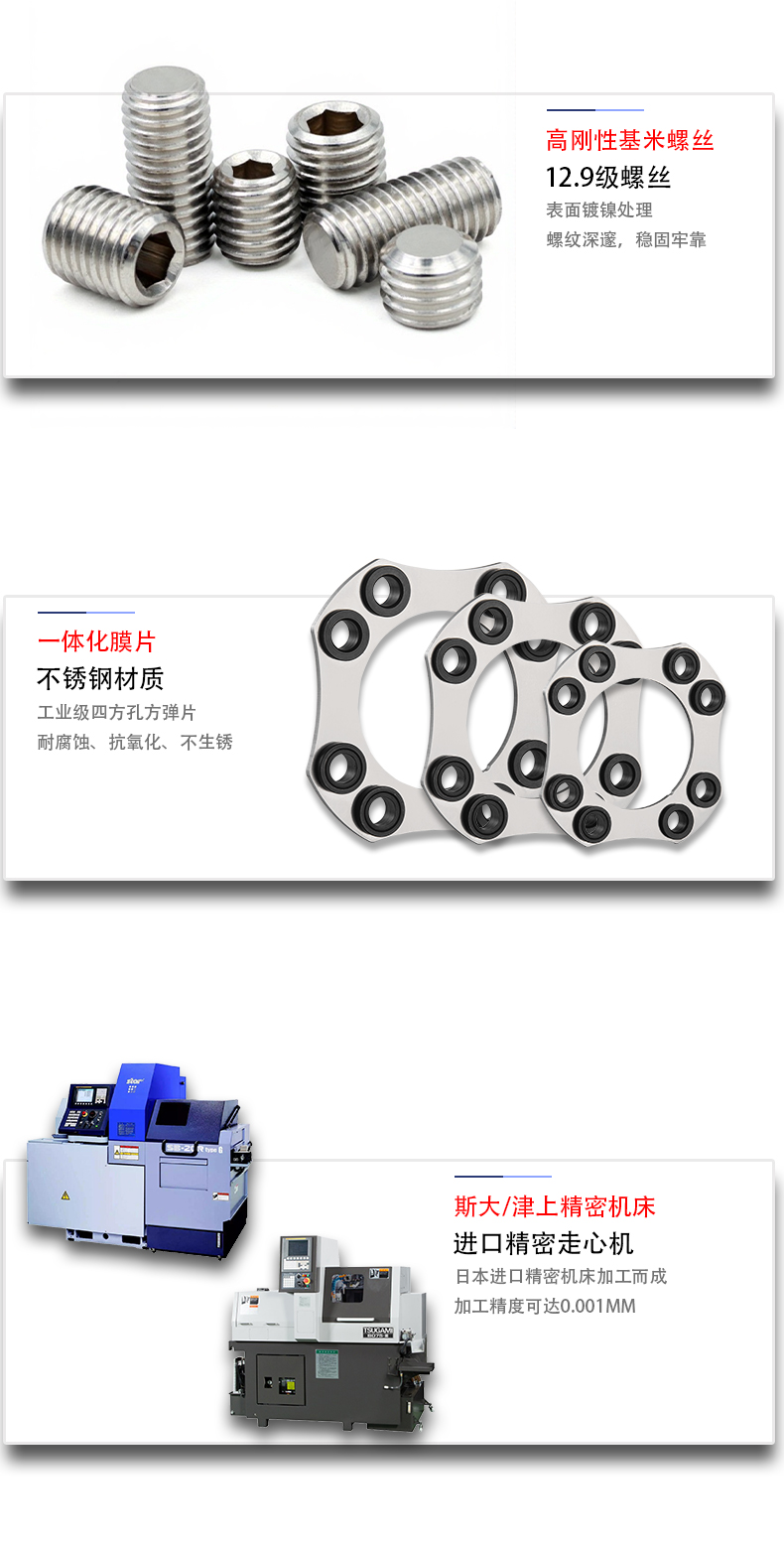 广东光之大GSYT - 45#钢八螺丝高刚性单膜片单胀套系列产品 - 广东光之大传动元件有限公司